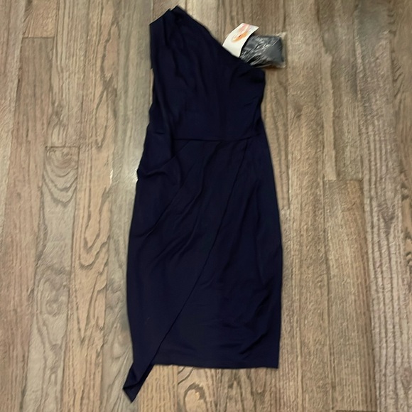 Women’s Fashion One Shoulder Ruched Bodycon Fitted Cocktail Party Mini Dress - S - Picture 4 of 5